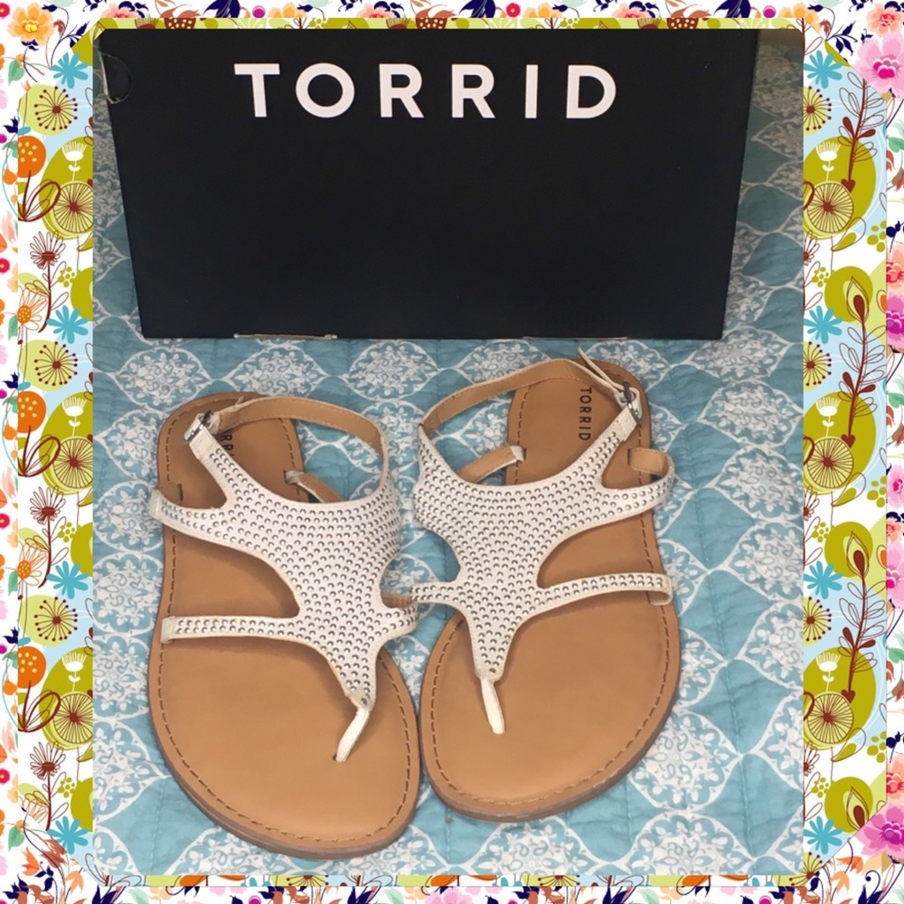 Torrid rhinestones white sandals